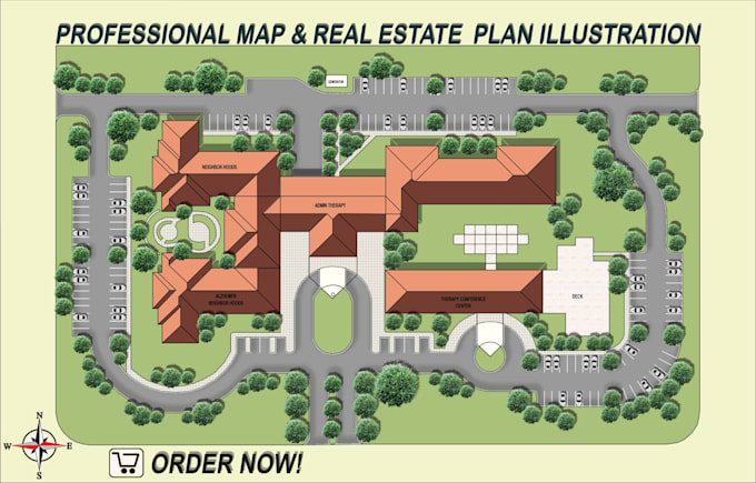 Gig Preview - Creat real estate or architectural site plan ,master plan ,map illustration fast