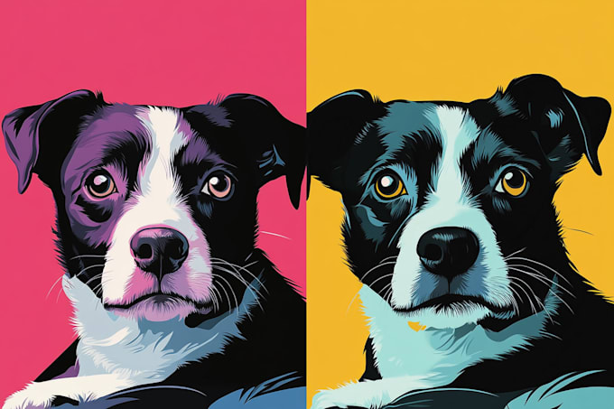 Gig Preview - Draw your cute pet into pop art style