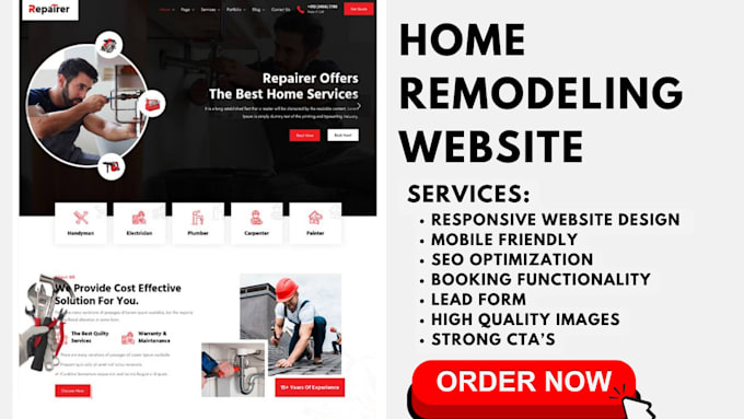 Bestseller - design home remodeling website home renovation website for home remodeling leads