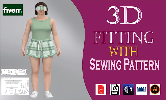 Gig Preview - Make sewing pattern with 3d fitting turntable image