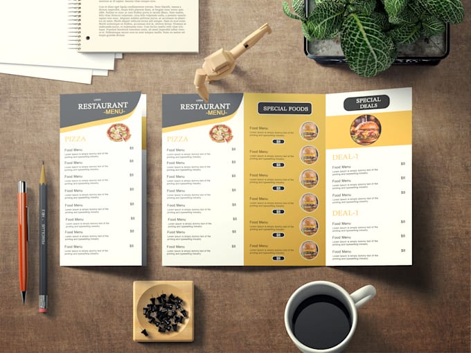 Gig Preview - Do digital restaurant food menu design flyer design for static TV screen