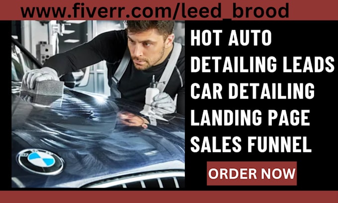 Gig Preview - Generate hot auto detailing lead car detailing landing page autodetailing funnel