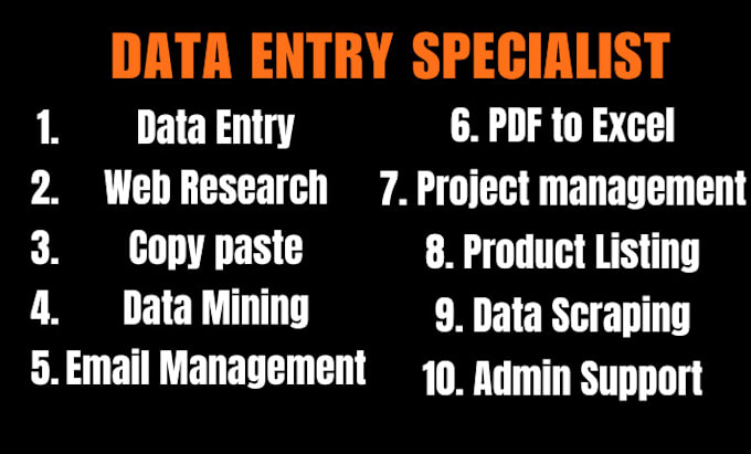 Gig Preview - Be your accurate and fast data entry specialist