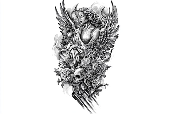 Gig Preview - Draw custom tattoo design , full sleeve tattoo design artist