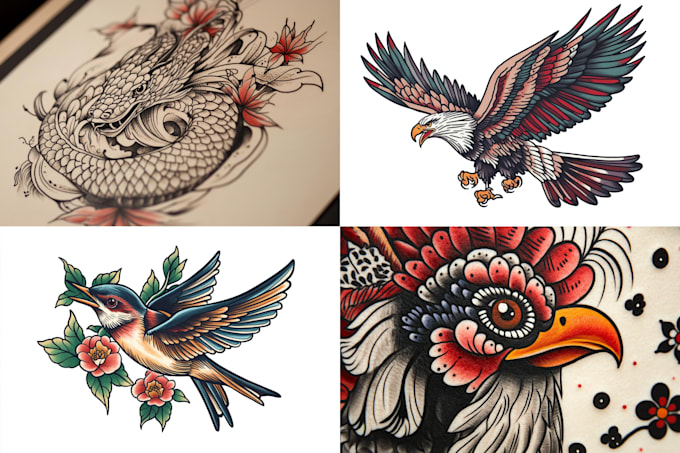 Gig Preview - Draw custom american traditional tattoo design for you