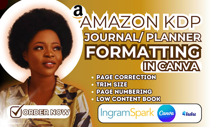 Gig Preview - Ready to publish journal, planner, devotional book, format in canva for amazon