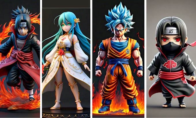 Gig Preview - Do 3d diorama anime figure, custom figure, 3d toy stl, character for 3d printing