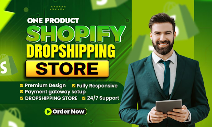 Gig Preview - Shopify one product dropshipping store design