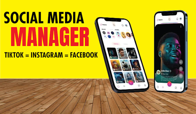 Gig Preview - Be your social media manager for facebook, instagram, tiktok