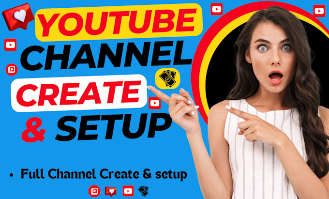 Gig Preview - Bee create and setup youtube channel and logo banner design