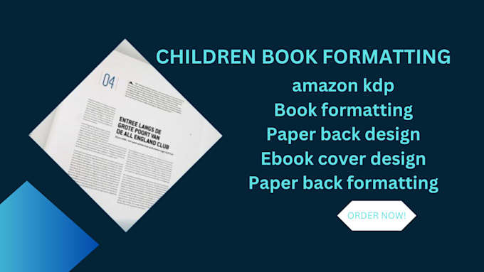 Gig Preview - Do children book, paperback formatting and design for amazon kdp