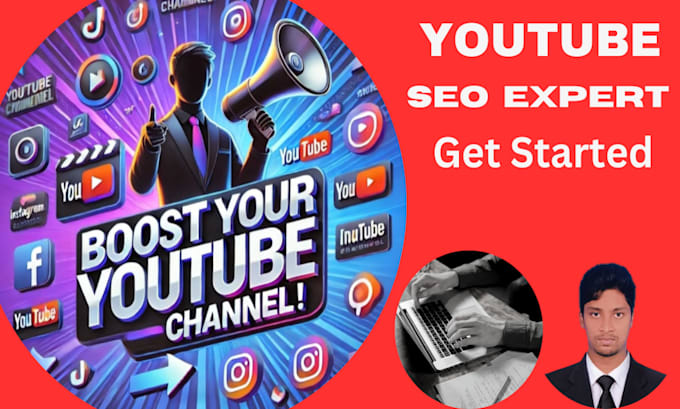 Gig Preview - Be your youtube channel SEO expert and increase video views and subscribers