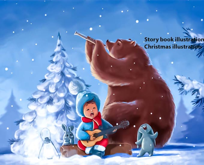 Bestseller - create professional children story book illustration and cover design, christmas