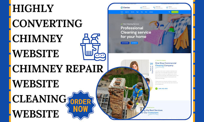 Gig Preview - Build converting chimney website chimney repair website chimney cleaning website