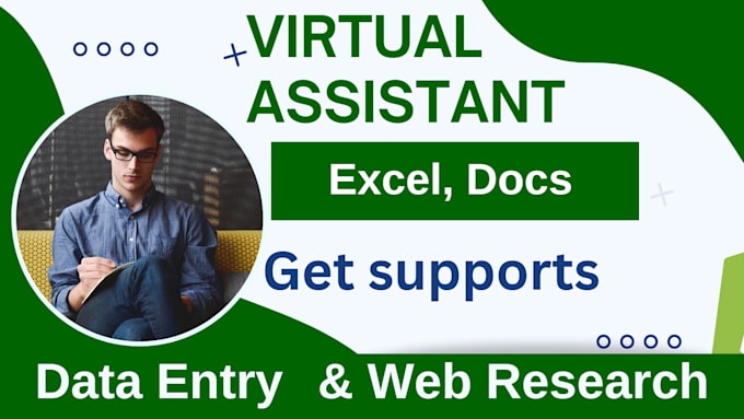 Gig Preview - Be efficient virtual assistant for data entry, web research, admin support