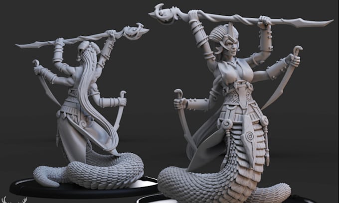 Gig Preview - Sculpt quality dnd stl character, 3d model for 3d printing, miniatures, designs