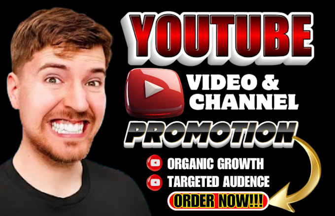 Gig Preview - Organic youtube promotion video marketing channel promotion to active audience