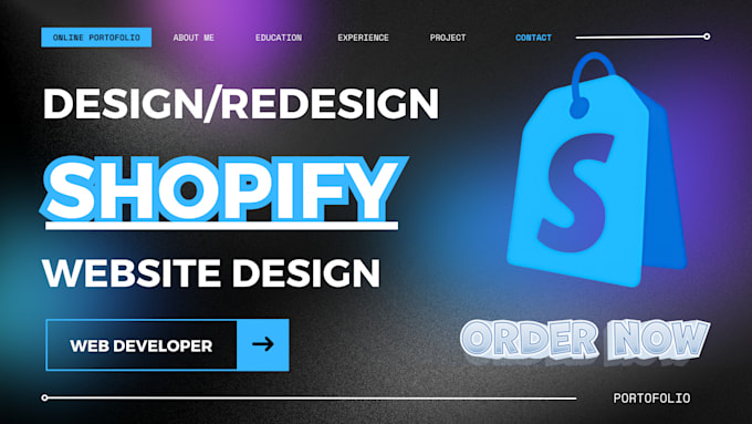 Gig Preview - Build a shopify store or shopify website design, create shopify ecommerce store