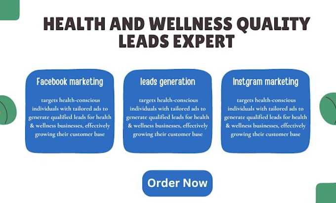 Gig Preview - Generate high quality leads for health and wellness business