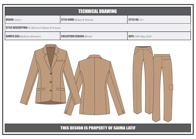 Gig Preview - Create professional fashion flats and technical drawings