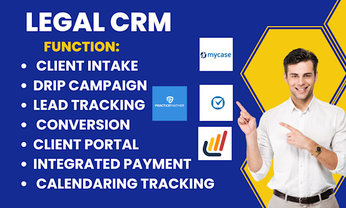 Gig Preview - Design legal crm via mycase clio manage lawmatics practicepanther smokeball