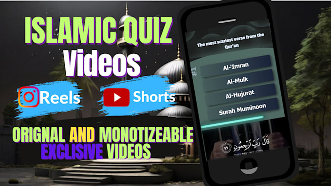 Gig Preview - Create islamic quiz shorts, reels videos for youtube insta and tiktok