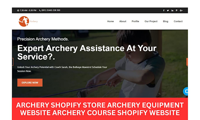 Gig Preview - Design modern archery shopify store archery website archery course website