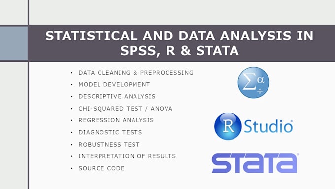 Gig Preview - Do statistical analysis in spss, r, stata