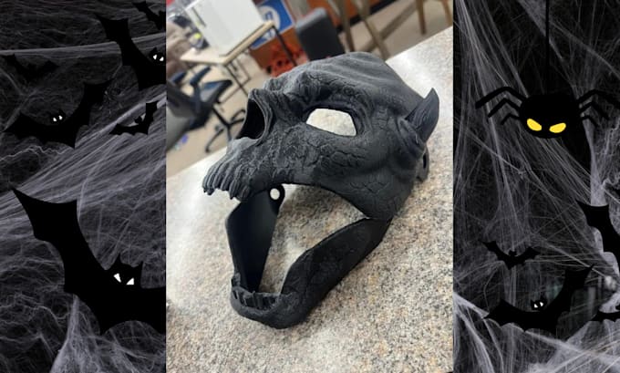 Gig Preview - Design 3d halloween mask 3d mask 3d cosplay mask costume stl file 3d printing