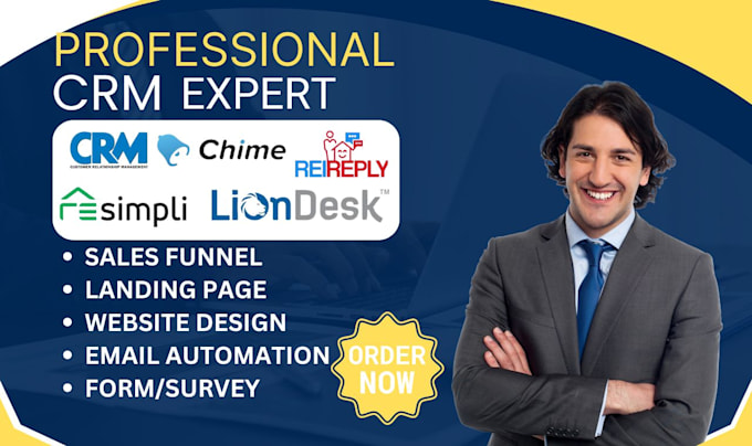 Gig Preview - Do agent crm resimpli automation chime liondesk clixlo rei reply integration