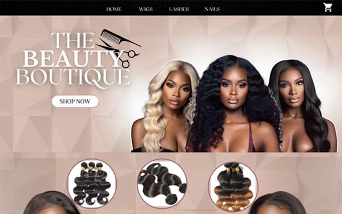 Gig Preview - Hair extension website, shopify hair website, wix hair extension website, beauty