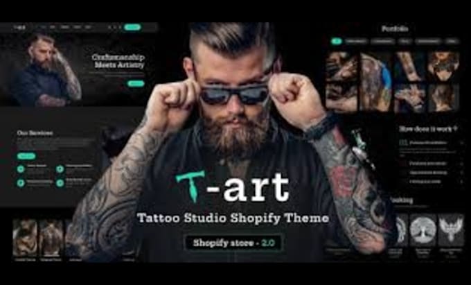 Gig Preview - Design tattoo studio shopify website with booking feature, piercing website, SEO