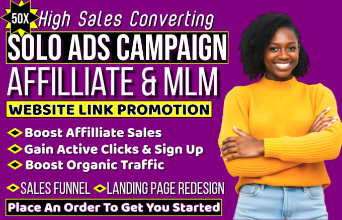 Gig Preview - Sign up solo ads affiliate link promotion mlm leads affiliate marketing