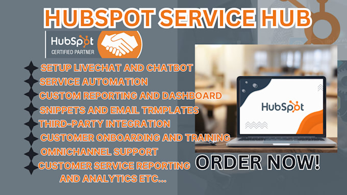 Gig Preview - Setup hubspot service hub, workflows, pipeline, chatbots, portal, and dashboard