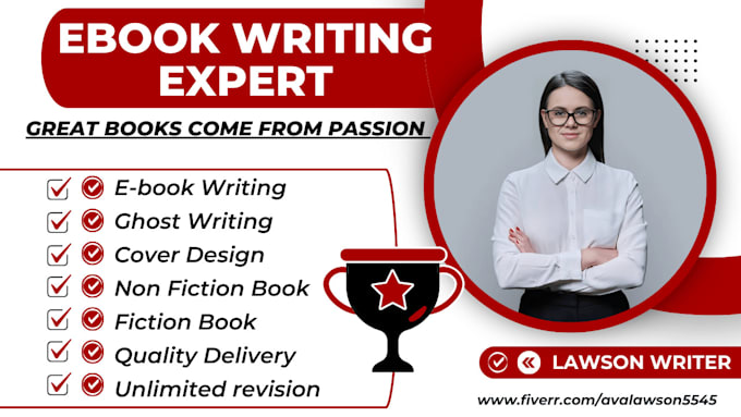 Gig Preview - Write ebook writing and ghost writing both non fiction and fiction self help