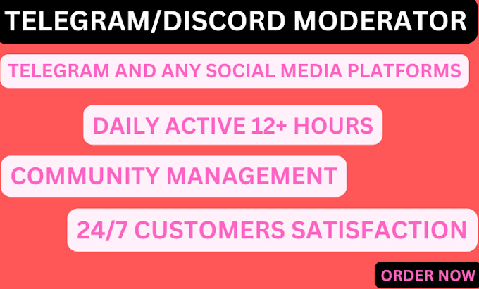 Bestseller - be your telegram community discord moderator