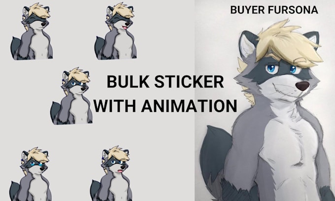 Gig Preview - Custom bulk furry telegram animated stickers crypto animated stickers GIF design