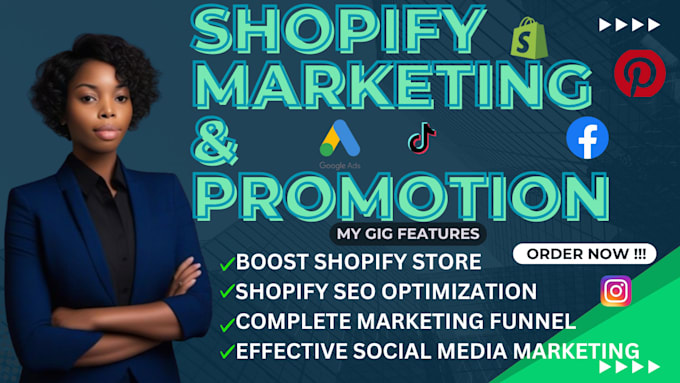 Gig Preview - Boost shopify sales, shopify dropshipping marketing, shopify store promotion ads