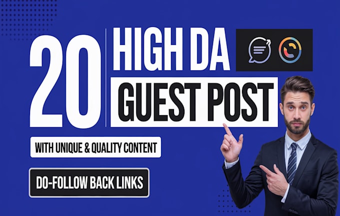 Gig Preview - Write and publish da guest post with dofollow seo  backlinks  for google ranking