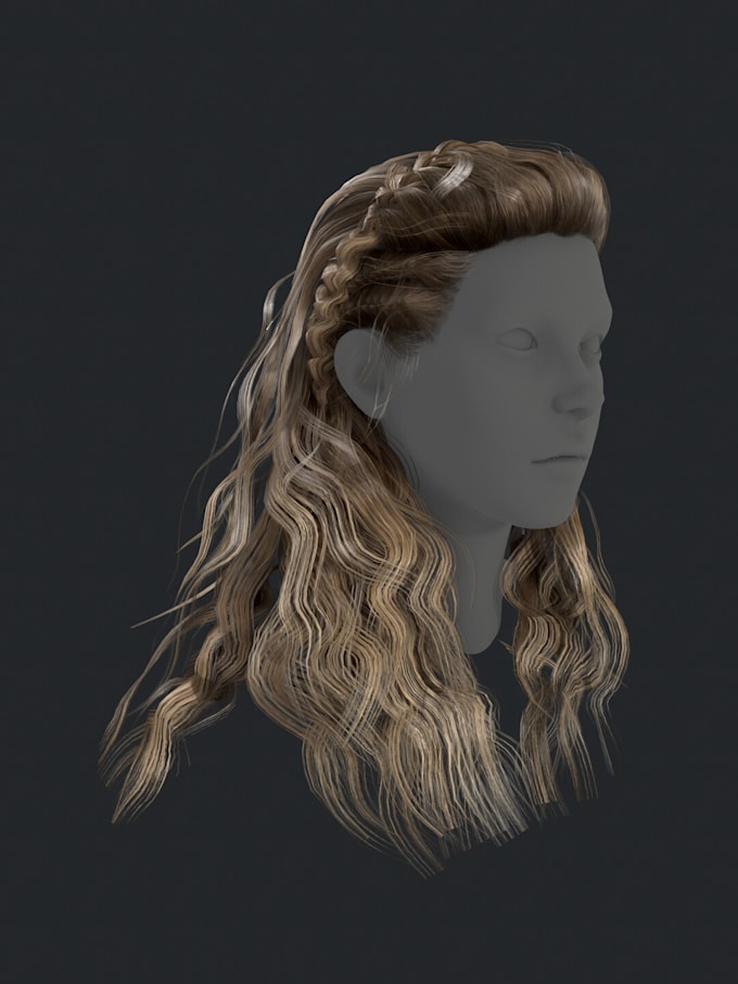 Bestseller - add realistic hair groom to unreal engine or 3d game model, real time hair card