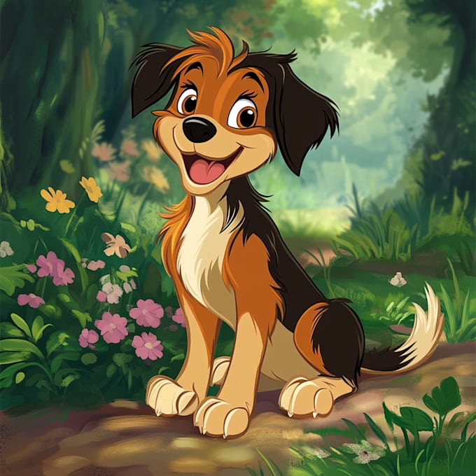 Bestseller - design a custom disney pet portrait illustration