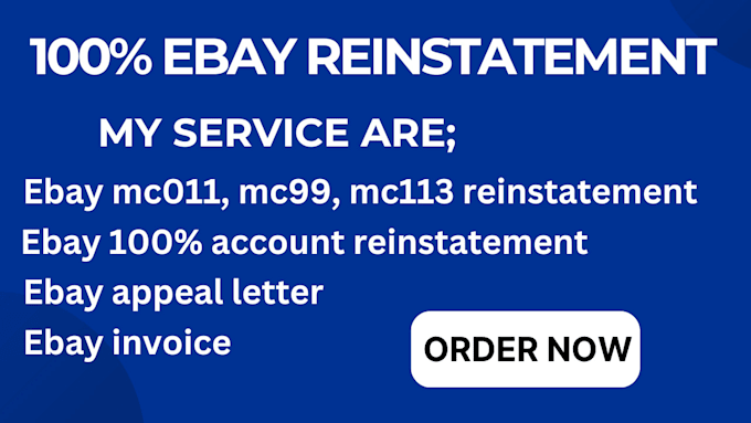 Gig Preview - Reinstate your suspended or restricted ebay and remove mc011, ebay mc99, mc113