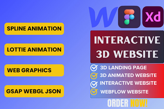 Gig Preview - Design 3d interactive webflow website 3d animated webflow 3d webflow spline gsap