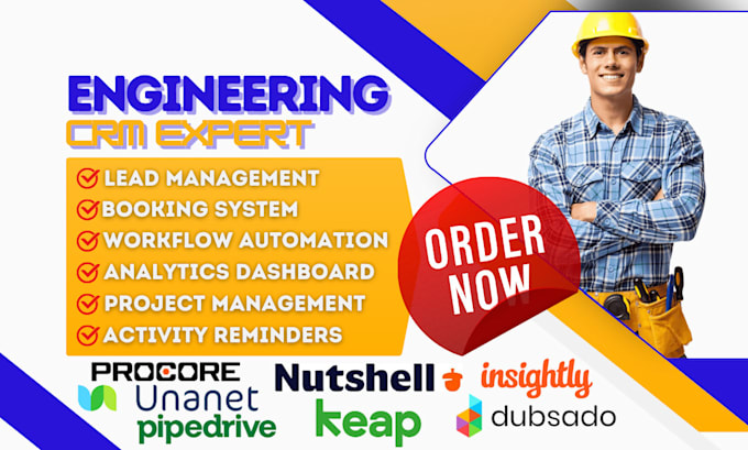 Gig Preview - Do pipedrive nutshell keap dubsado unanet sap procore insightly engineering crm