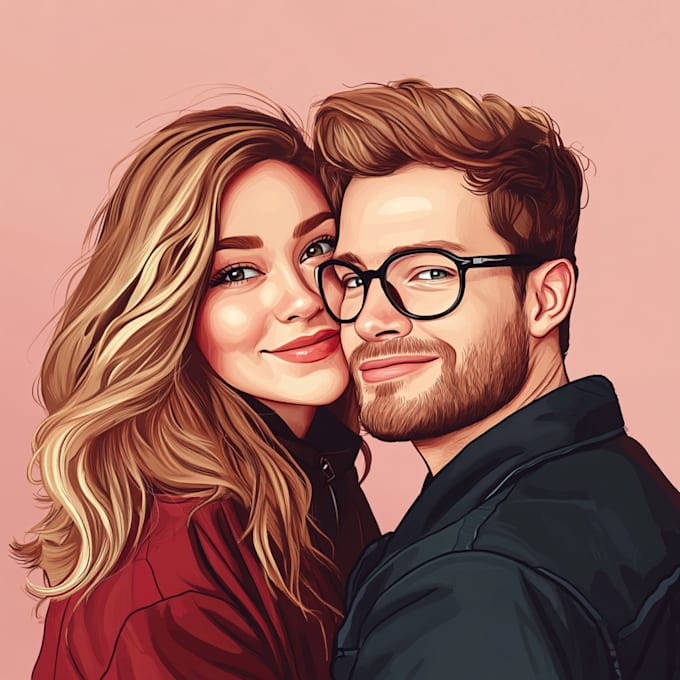 Gig Preview - Make a cute disney cartoon couple portrait