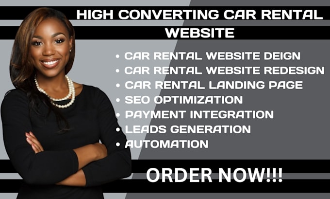 Gig Preview - Design car rental website car limousine website car detailing chauffeur website