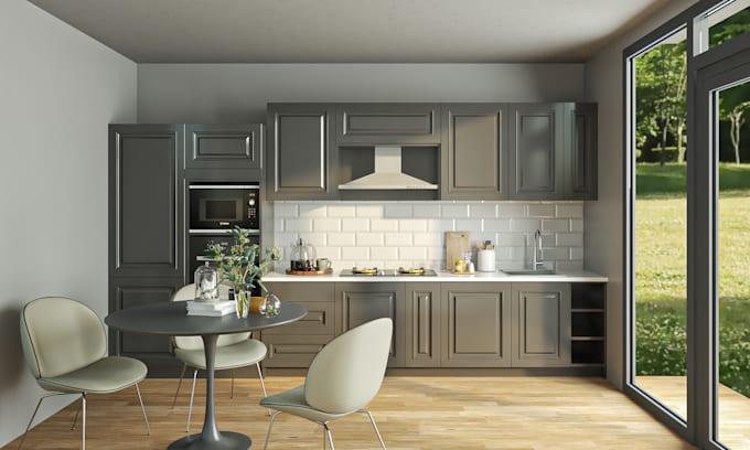 Gig Preview - Design a kitchen for your home in any style you love