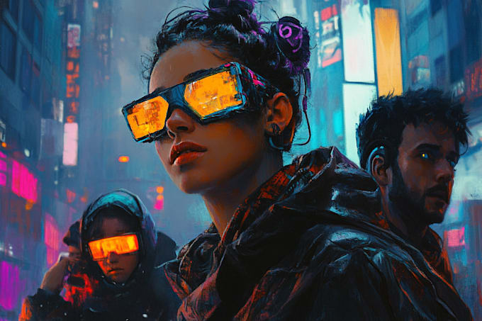 Gig Preview - Create scifi or cyberpunk character portrait art