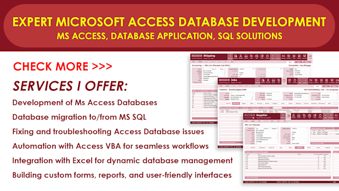 Gig Preview - Fix ms access database, CRM, invoice, reports