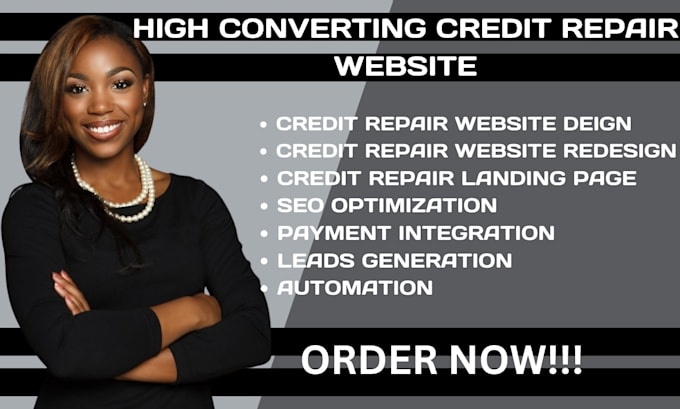 Gig Preview - Design credit repair website finance website landing page insurance website